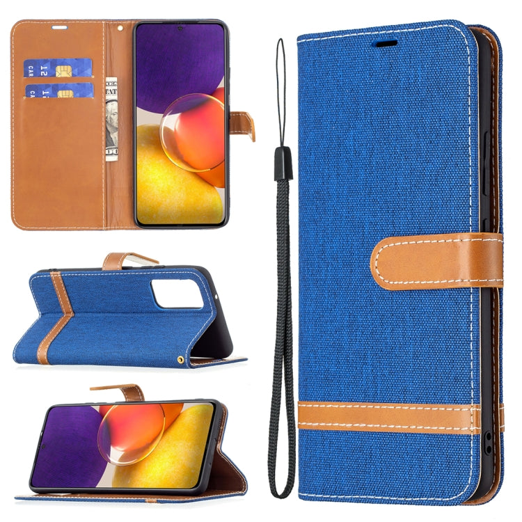 Color Matching Denim Texture Horizontal Flip Leather Case with Holder & Card Slots & Wallet & Lanyard, For Samsung Galaxy A22 5G, For Samsung Galaxy A82 5G