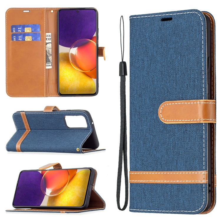 Color Matching Denim Texture Horizontal Flip Leather Case with Holder & Card Slots & Wallet & Lanyard, For Samsung Galaxy A22 5G, For Samsung Galaxy A82 5G