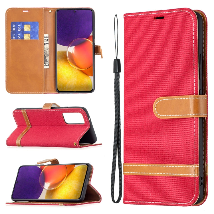 Color Matching Denim Texture Horizontal Flip Leather Case with Holder & Card Slots & Wallet & Lanyard, For Samsung Galaxy A22 5G, For Samsung Galaxy A82 5G