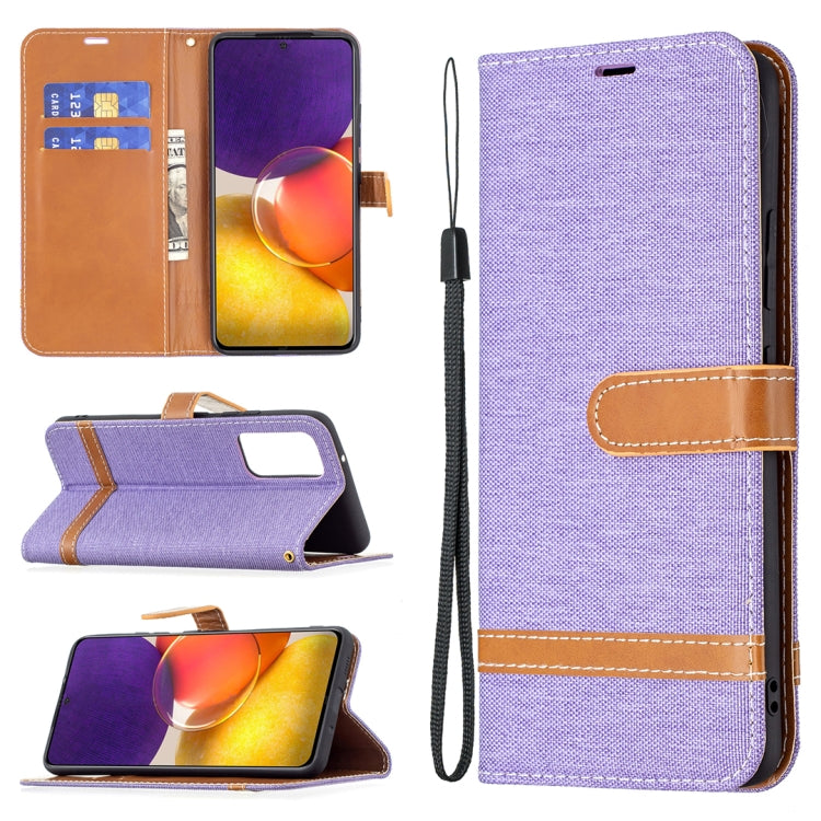 Color Matching Denim Texture Horizontal Flip Leather Case with Holder & Card Slots & Wallet & Lanyard, For Samsung Galaxy A22 5G, For Samsung Galaxy A82 5G