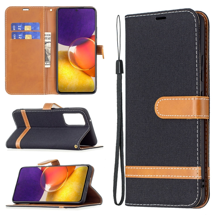Color Matching Denim Texture Horizontal Flip Leather Case with Holder & Card Slots & Wallet & Lanyard, For Samsung Galaxy A22 5G, For Samsung Galaxy A82 5G