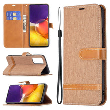 Load image into Gallery viewer, Color Matching Denim Texture Horizontal Flip Leather Case with Holder &amp; Card Slots &amp; Wallet &amp; Lanyard, For Samsung Galaxy A22 5G, For Samsung Galaxy A82 5G