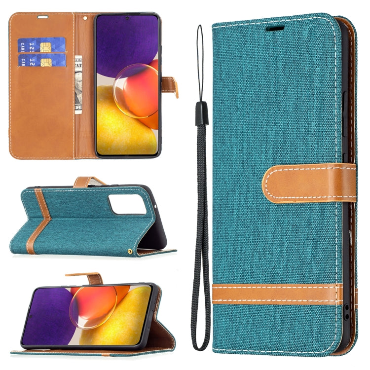 Color Matching Denim Texture Horizontal Flip Leather Case with Holder & Card Slots & Wallet & Lanyard, For Samsung Galaxy A22 5G, For Samsung Galaxy A82 5G