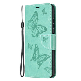 Embossing Two Butterflies Pattern Horizontal Flip PU Leather Case with Holder & Card Slot & Wallet & Lanyard, For Samsung Galaxy A22 5G, For Samsung Galaxy A82 5G