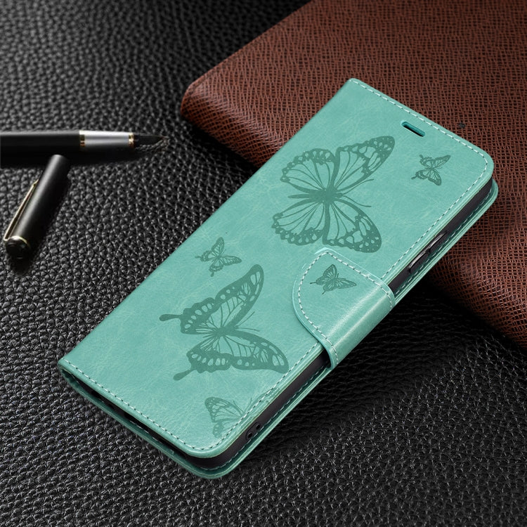 Embossing Two Butterflies Pattern Horizontal Flip PU Leather Case with Holder & Card Slot & Wallet & Lanyard, For Samsung Galaxy A22 5G, For Samsung Galaxy A82 5G