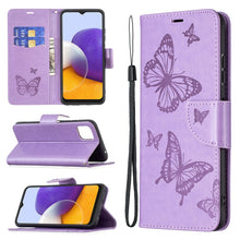 Load image into Gallery viewer, Embossing Two Butterflies Pattern Horizontal Flip PU Leather Case with Holder &amp; Card Slot &amp; Wallet &amp; Lanyard, For Samsung Galaxy A22 5G, For Samsung Galaxy A82 5G