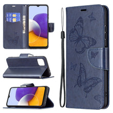 Load image into Gallery viewer, Embossing Two Butterflies Pattern Horizontal Flip PU Leather Case with Holder &amp; Card Slot &amp; Wallet &amp; Lanyard, For Samsung Galaxy A22 5G, For Samsung Galaxy A82 5G