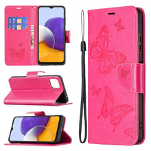 Load image into Gallery viewer, Embossing Two Butterflies Pattern Horizontal Flip PU Leather Case with Holder &amp; Card Slot &amp; Wallet &amp; Lanyard, For Samsung Galaxy A22 5G, For Samsung Galaxy A82 5G