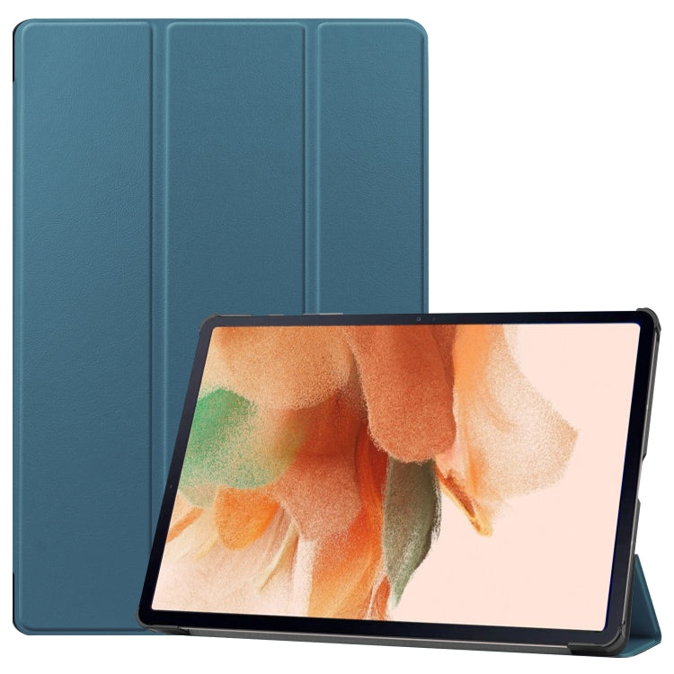 Custer Texture Horizontal Flip Leather Case with Three-folding Holder & Sleep / Wake-up Function, For Samsung Galaxy Tab S7 Lite T730 / T735