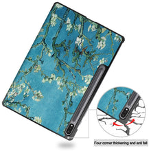 Load image into Gallery viewer, Custer Painted PU Leather Case with Sleep / Wake-up Function &amp; 3-Fold Holder, For Samsung Galaxy Tab S7 Lite T730 / T735