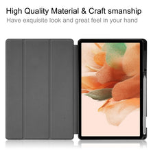 Load image into Gallery viewer, Custer Pattern Pure Color TPU Smart Tablet Holster with Sleep Function &amp; 3-Fold Holder &amp; Pen Slot, For Samsung Galaxy Tab S7 Lite T730 / T735