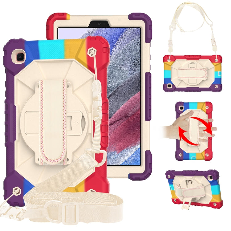 Contrast Color Robot Shockproof Silicon + PC Protective Case with Holder & Shoulder Strap, For Samsung Galaxy Tab A7 Lite T220 / T225