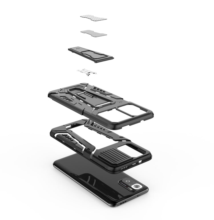 War Chariot Series Armor All-inclusive Shockproof PC + TPU Protective Case with Invisible Holder, For Xiaomi Redmi Note 10 4G, For Xiaomi Redmi Note 10 Pro