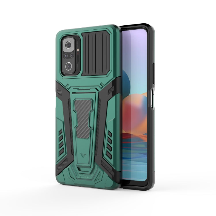 War Chariot Series Armor All-inclusive Shockproof PC + TPU Protective Case with Invisible Holder, For Xiaomi Redmi Note 10 4G, For Xiaomi Redmi Note 10 Pro