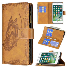 Load image into Gallery viewer, Flying Butterfly Embossing Pattern Zipper Horizontal Flip Leather Case with Holder &amp; Card Slots &amp; Wallet, For iPhone 8 / 7, For iPhone 8 Plus / 7 Plus, For iPhone XS / X, For iPhone XR, For iPhone XS Max, For iPhone 11, For iPhone 11 Pro               ...