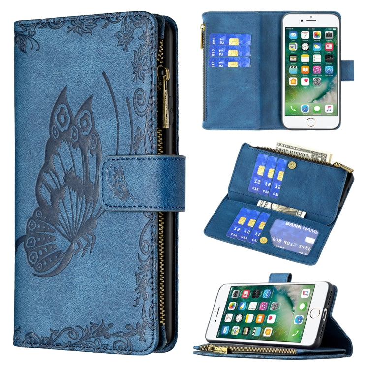 Flying Butterfly Embossing Pattern Zipper Horizontal Flip Leather Case with Holder & Card Slots & Wallet, For iPhone 8 / 7, For iPhone 8 Plus / 7 Plus, For iPhone XS / X, For iPhone XR, For iPhone XS Max, For iPhone 11, For iPhone 11 Pro               ...