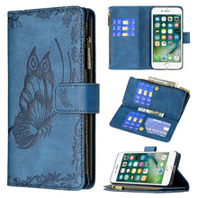 Load image into Gallery viewer, Flying Butterfly Embossing Pattern Zipper Horizontal Flip Leather Case with Holder &amp; Card Slots &amp; Wallet, For iPhone 8 / 7, For iPhone 8 Plus / 7 Plus, For iPhone XS / X, For iPhone XR, For iPhone XS Max, For iPhone 11, For iPhone 11 Pro               ...