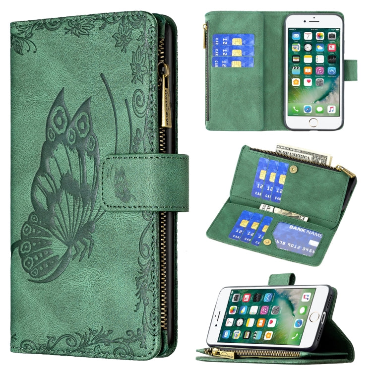 Flying Butterfly Embossing Pattern Zipper Horizontal Flip Leather Case with Holder & Card Slots & Wallet, For iPhone 8 / 7, For iPhone 8 Plus / 7 Plus, For iPhone XS / X, For iPhone XR, For iPhone XS Max, For iPhone 11, For iPhone 11 Pro               ...