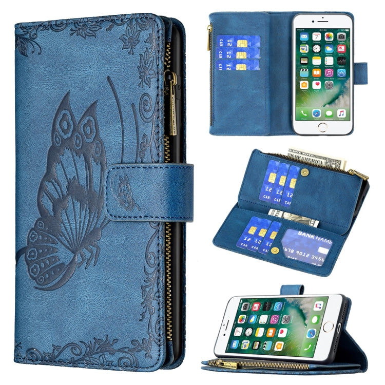 Flying Butterfly Embossing Pattern Zipper Horizontal Flip Leather Case with Holder & Card Slots & Wallet, For iPhone 8 / 7, For iPhone 8 Plus / 7 Plus, For iPhone XS / X, For iPhone XR, For iPhone XS Max, For iPhone 11, For iPhone 11 Pro               ...