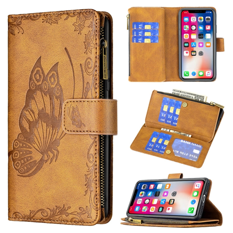 Flying Butterfly Embossing Pattern Zipper Horizontal Flip Leather Case with Holder & Card Slots & Wallet, For iPhone 8 / 7, For iPhone 8 Plus / 7 Plus, For iPhone XS / X, For iPhone XR, For iPhone XS Max, For iPhone 11, For iPhone 11 Pro               ...
