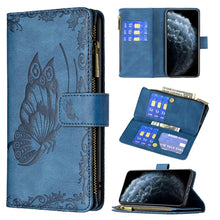 Load image into Gallery viewer, Flying Butterfly Embossing Pattern Zipper Horizontal Flip Leather Case with Holder &amp; Card Slots &amp; Wallet, For iPhone 8 / 7, For iPhone 8 Plus / 7 Plus, For iPhone XS / X, For iPhone XR, For iPhone XS Max, For iPhone 11, For iPhone 11 Pro               ...
