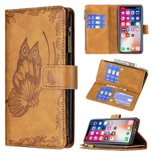 Load image into Gallery viewer, Flying Butterfly Embossing Pattern Zipper Horizontal Flip Leather Case with Holder &amp; Card Slots &amp; Wallet, For iPhone 8 / 7, For iPhone 8 Plus / 7 Plus, For iPhone XS / X, For iPhone XR, For iPhone XS Max, For iPhone 11, For iPhone 11 Pro               ...