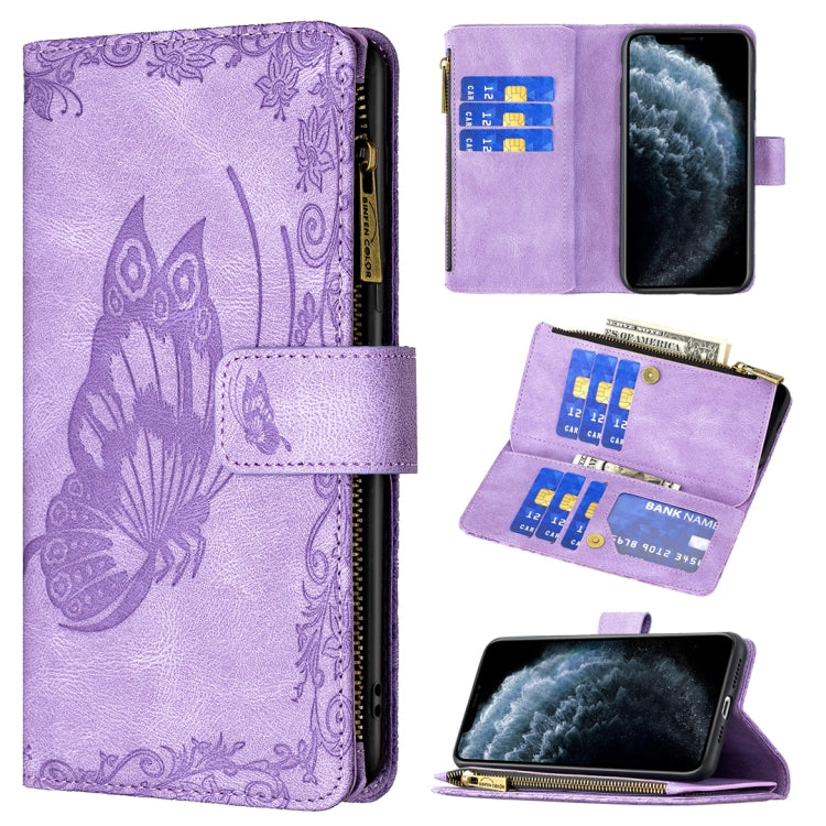 Flying Butterfly Embossing Pattern Zipper Horizontal Flip Leather Case with Holder & Card Slots & Wallet, For iPhone 8 / 7, For iPhone 8 Plus / 7 Plus, For iPhone XS / X, For iPhone XR, For iPhone XS Max, For iPhone 11, For iPhone 11 Pro               ...