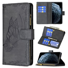 Load image into Gallery viewer, Flying Butterfly Embossing Pattern Zipper Horizontal Flip Leather Case with Holder &amp; Card Slots &amp; Wallet, For iPhone 8 / 7, For iPhone 8 Plus / 7 Plus, For iPhone XS / X, For iPhone XR, For iPhone XS Max, For iPhone 11, For iPhone 11 Pro               ...