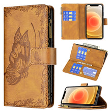Load image into Gallery viewer, Flying Butterfly Embossing Pattern Zipper Horizontal Flip Leather Case with Holder &amp; Card Slots &amp; Wallet, For iPhone 8 / 7, For iPhone 8 Plus / 7 Plus, For iPhone XS / X, For iPhone XR, For iPhone XS Max, For iPhone 11, For iPhone 11 Pro               ...