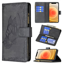 Load image into Gallery viewer, Flying Butterfly Embossing Pattern Zipper Horizontal Flip Leather Case with Holder &amp; Card Slots &amp; Wallet, For iPhone 8 / 7, For iPhone 8 Plus / 7 Plus, For iPhone XS / X, For iPhone XR, For iPhone XS Max, For iPhone 11, For iPhone 11 Pro               ...