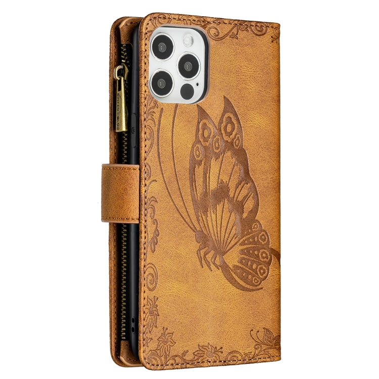 Flying Butterfly Embossing Pattern Zipper Horizontal Flip Leather Case with Holder & Card Slots & Wallet, For iPhone 12, For iPhone 12 Pro, For iPhone 12 Pro Max, For Nokia 1.4, For Nokia 3.4