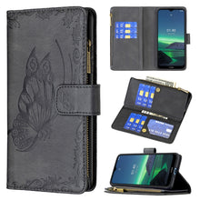 Load image into Gallery viewer, Flying Butterfly Embossing Pattern Zipper Horizontal Flip Leather Case with Holder &amp; Card Slots &amp; Wallet, For iPhone 12, For iPhone 12 Pro, For iPhone 12 Pro Max, For Nokia 1.4, For Nokia 3.4