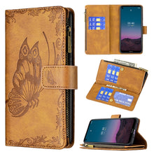 Load image into Gallery viewer, Flying Butterfly Embossing Pattern Zipper Horizontal Flip Leather Case with Holder &amp; Card Slots &amp; Wallet, For iPhone 12, For iPhone 12 Pro, For iPhone 12 Pro Max, For Nokia 1.4, For Nokia 3.4
