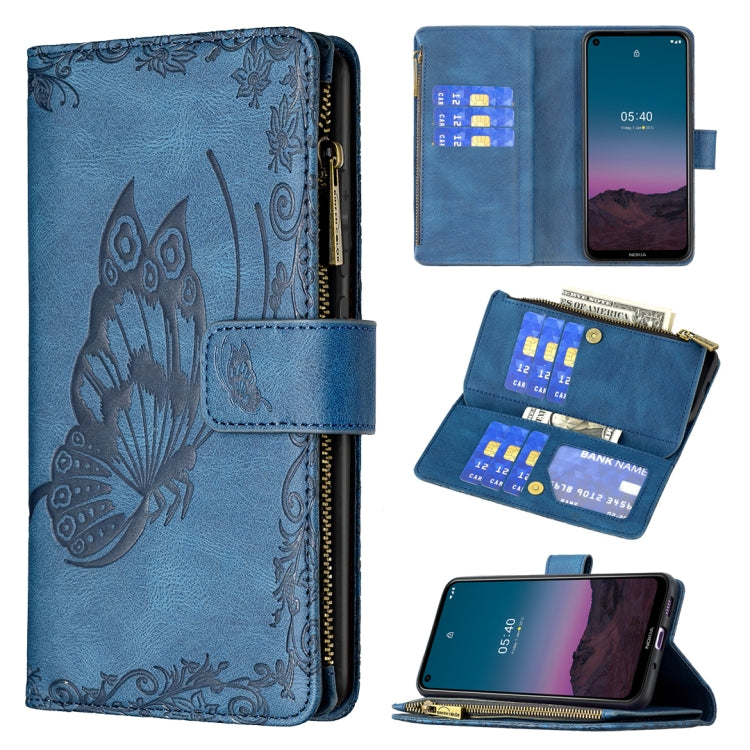 Flying Butterfly Embossing Pattern Zipper Horizontal Flip Leather Case with Holder & Card Slots & Wallet, For iPhone 12, For iPhone 12 Pro, For iPhone 12 Pro Max, For Nokia 1.4, For Nokia 3.4