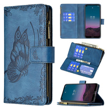 Load image into Gallery viewer, Flying Butterfly Embossing Pattern Zipper Horizontal Flip Leather Case with Holder &amp; Card Slots &amp; Wallet, For iPhone 12, For iPhone 12 Pro, For iPhone 12 Pro Max, For Nokia 1.4, For Nokia 3.4