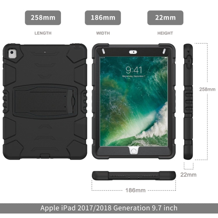 3-Layer Protection  Screen Frame + PC + Silicone Shockproof Combination Case with Holder, For iPad 9.7 (2018) / (2017) / Air 2 / Pro 9.7, For iPad 10.2 2021 / 2020 / 2019, For iPad Pro 10.5 (2019) / (2017)