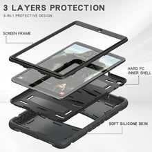 Load image into Gallery viewer, 3-Layer Protection  Screen Frame + PC + Silicone Shockproof Combination Case with Holder, For Samsung Galaxy Tab A 10.1 (2019) T510, For Samsung Galaxy Tab S6 T860