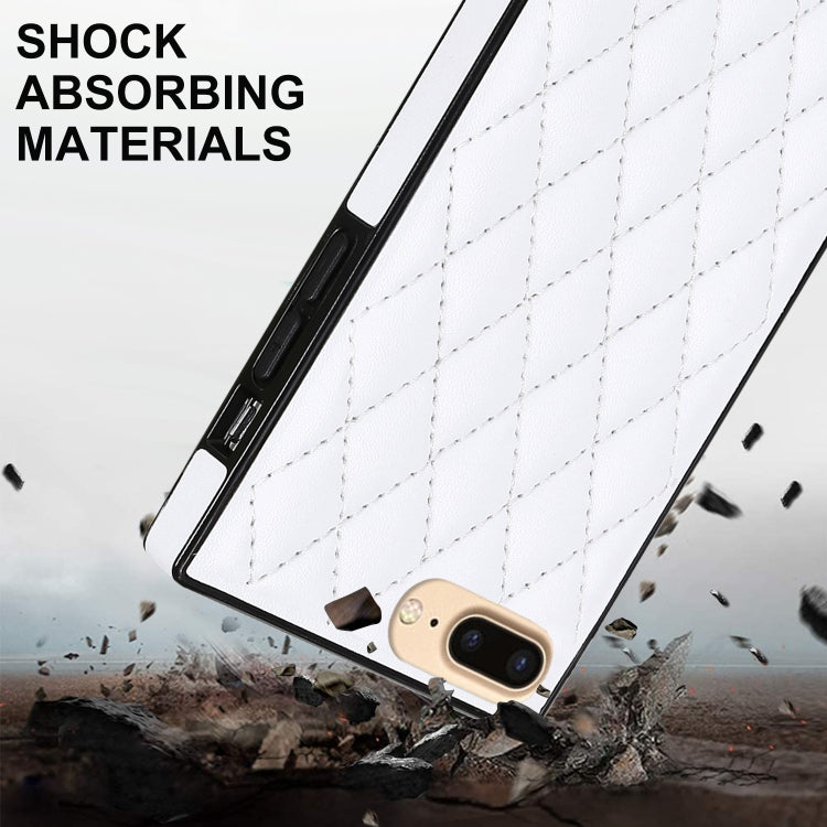 Elegant Rhombic Pattern Microfiber Leather +TPU Shockproof Case with Crossbody Strap Chain, For iPhone SE 2022 / SE 2020 / 8 / 7, For iPhone 8 Plus / 7 Plus, For iPhone X / XS, For iPhone XR, For iPhone XS Max, For iPhone 11, For iPhone 11 Pro         ...