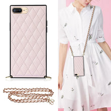 Load image into Gallery viewer, Elegant Rhombic Pattern Microfiber Leather +TPU Shockproof Case with Crossbody Strap Chain, For iPhone SE 2022 / SE 2020 / 8 / 7, For iPhone 8 Plus / 7 Plus, For iPhone X / XS, For iPhone XR, For iPhone XS Max, For iPhone 11, For iPhone 11 Pro         ...