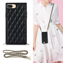 Load image into Gallery viewer, Elegant Rhombic Pattern Microfiber Leather +TPU Shockproof Case with Crossbody Strap Chain, For iPhone SE 2022 / SE 2020 / 8 / 7, For iPhone 8 Plus / 7 Plus, For iPhone X / XS, For iPhone XR, For iPhone XS Max, For iPhone 11, For iPhone 11 Pro         ...