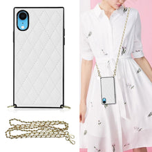 Load image into Gallery viewer, Elegant Rhombic Pattern Microfiber Leather +TPU Shockproof Case with Crossbody Strap Chain, For iPhone SE 2022 / SE 2020 / 8 / 7, For iPhone 8 Plus / 7 Plus, For iPhone X / XS, For iPhone XR, For iPhone XS Max, For iPhone 11, For iPhone 11 Pro         ...