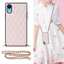 Load image into Gallery viewer, Elegant Rhombic Pattern Microfiber Leather +TPU Shockproof Case with Crossbody Strap Chain, For iPhone SE 2022 / SE 2020 / 8 / 7, For iPhone 8 Plus / 7 Plus, For iPhone X / XS, For iPhone XR, For iPhone XS Max, For iPhone 11, For iPhone 11 Pro         ...