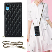 Load image into Gallery viewer, Elegant Rhombic Pattern Microfiber Leather +TPU Shockproof Case with Crossbody Strap Chain, For iPhone SE 2022 / SE 2020 / 8 / 7, For iPhone 8 Plus / 7 Plus, For iPhone X / XS, For iPhone XR, For iPhone XS Max, For iPhone 11, For iPhone 11 Pro         ...