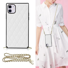 Load image into Gallery viewer, Elegant Rhombic Pattern Microfiber Leather +TPU Shockproof Case with Crossbody Strap Chain, For iPhone SE 2022 / SE 2020 / 8 / 7, For iPhone 8 Plus / 7 Plus, For iPhone X / XS, For iPhone XR, For iPhone XS Max, For iPhone 11, For iPhone 11 Pro         ...