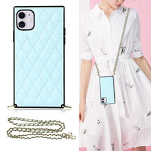 Load image into Gallery viewer, Elegant Rhombic Pattern Microfiber Leather +TPU Shockproof Case with Crossbody Strap Chain, For iPhone SE 2022 / SE 2020 / 8 / 7, For iPhone 8 Plus / 7 Plus, For iPhone X / XS, For iPhone XR, For iPhone XS Max, For iPhone 11, For iPhone 11 Pro         ...