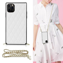 Load image into Gallery viewer, Elegant Rhombic Pattern Microfiber Leather +TPU Shockproof Case with Crossbody Strap Chain, For iPhone SE 2022 / SE 2020 / 8 / 7, For iPhone 8 Plus / 7 Plus, For iPhone X / XS, For iPhone XR, For iPhone XS Max, For iPhone 11, For iPhone 11 Pro         ...