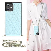 Load image into Gallery viewer, Elegant Rhombic Pattern Microfiber Leather +TPU Shockproof Case with Crossbody Strap Chain, For iPhone 12 mini, For iPhone 12 / 12 Pro, For iPhone 12 Pro Max