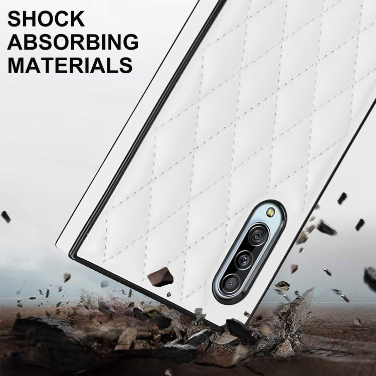 Elegant Rhombic Pattern Microfiber Leather +TPU Shockproof Case with Crossbody Strap Chain, For Samsung Galaxy A90 5G, For Samsung Galaxy Note10+, For Samsung Galaxy Note20 Ultra, For Samsung Galaxy S9+, For Samsung Galaxy S10, For Samsung Galaxy S10+ ...