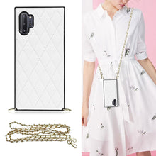 Load image into Gallery viewer, Elegant Rhombic Pattern Microfiber Leather +TPU Shockproof Case with Crossbody Strap Chain, For Samsung Galaxy A90 5G, For Samsung Galaxy Note10+, For Samsung Galaxy Note20 Ultra, For Samsung Galaxy S9+, For Samsung Galaxy S10, For Samsung Galaxy S10+ ...