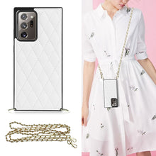 Load image into Gallery viewer, Elegant Rhombic Pattern Microfiber Leather +TPU Shockproof Case with Crossbody Strap Chain, For Samsung Galaxy A90 5G, For Samsung Galaxy Note10+, For Samsung Galaxy Note20 Ultra, For Samsung Galaxy S9+, For Samsung Galaxy S10, For Samsung Galaxy S10+ ...